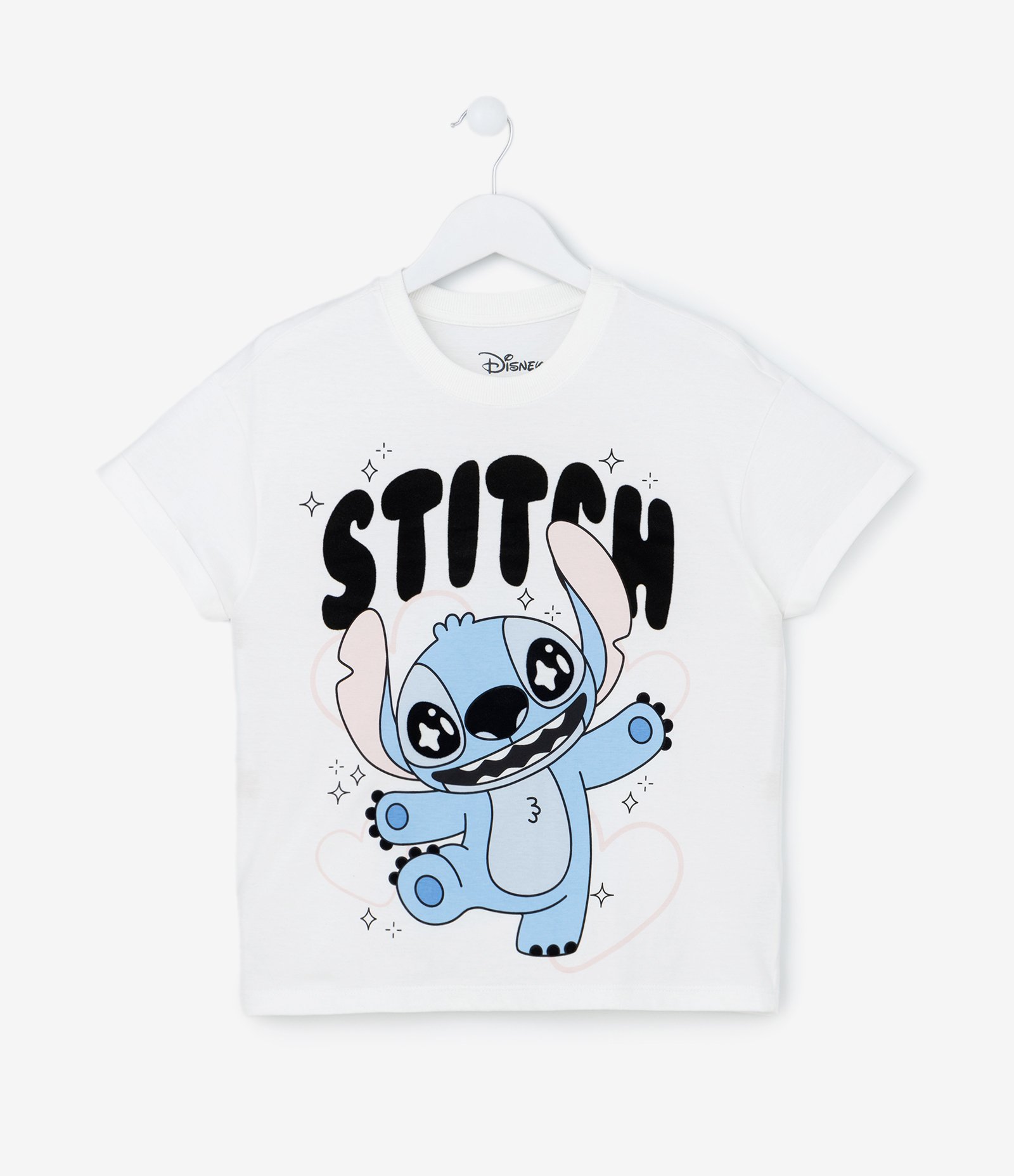 Camiseta Infantil com Estampa do Stitch - Tam 5 a 14 Anos Branco Neve 2