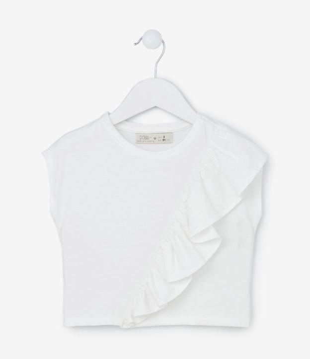 Blusa Infantil em Algodão com Babado - Tam 1 a 5 Anos