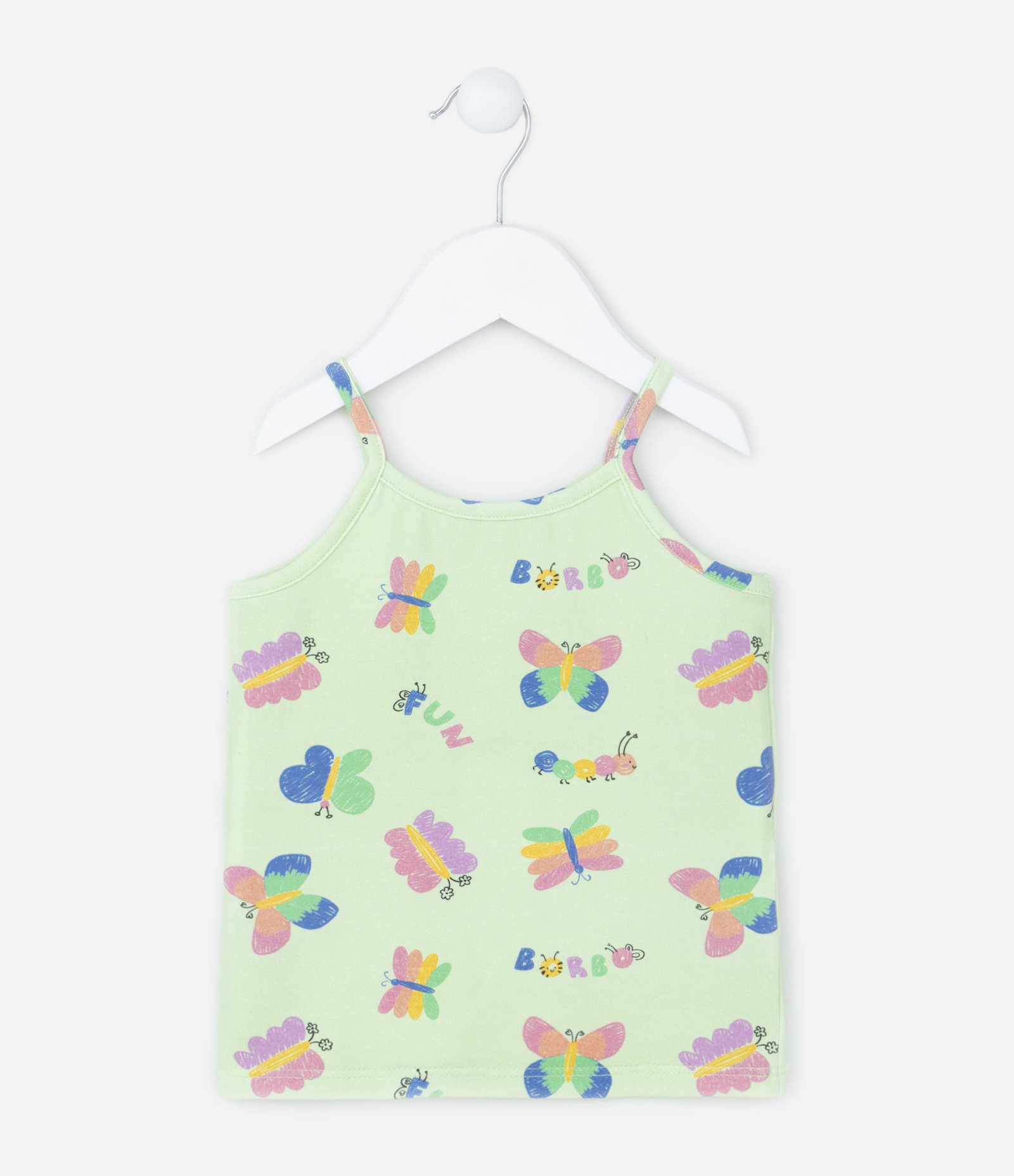 Regata Infantil com Estampa de Borboletas - Tam 1 a 5 Anos Verde 1