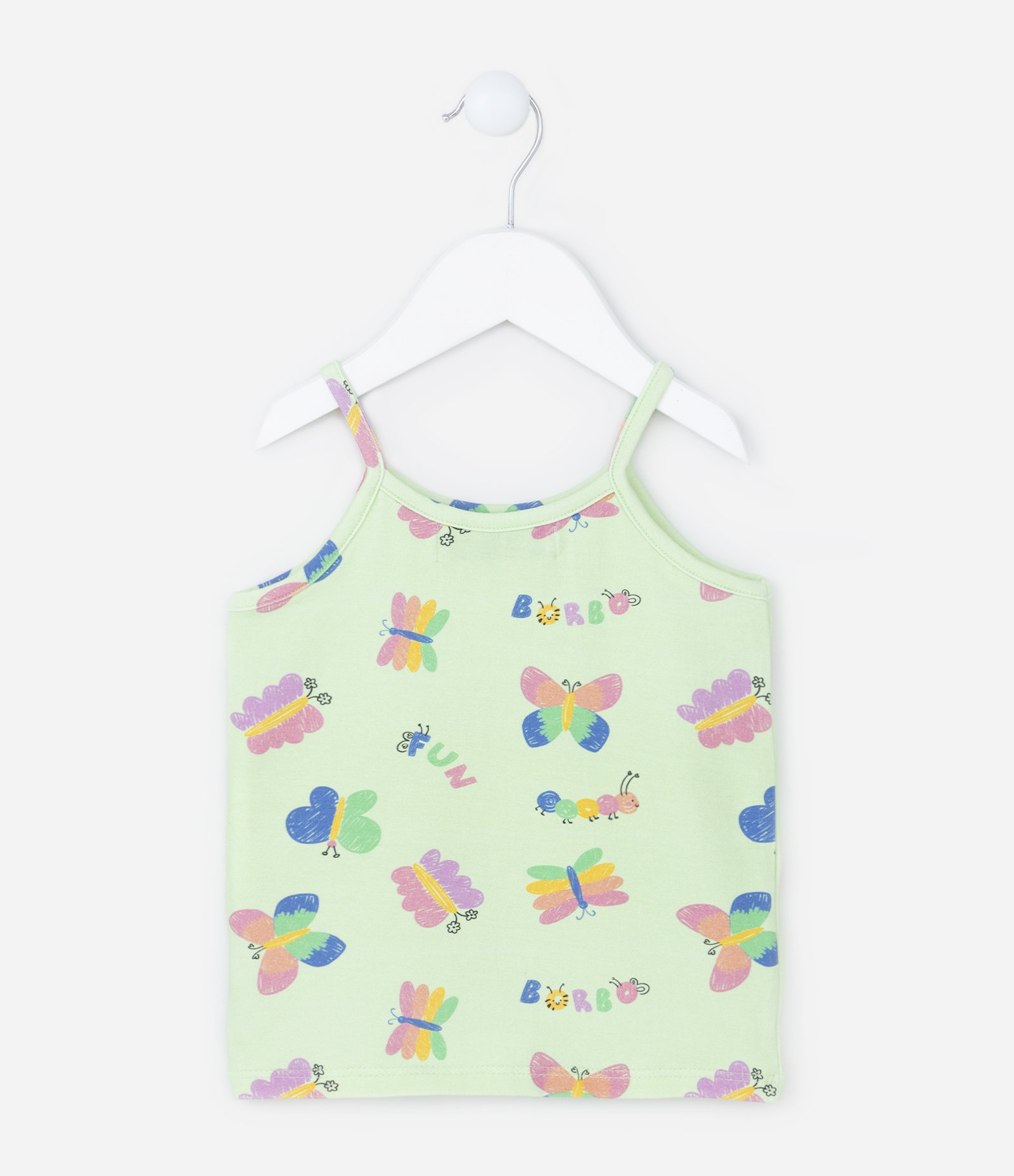 Regata Infantil com Estampa de Borboletas - Tam 1 a 5 Anos Verde 2