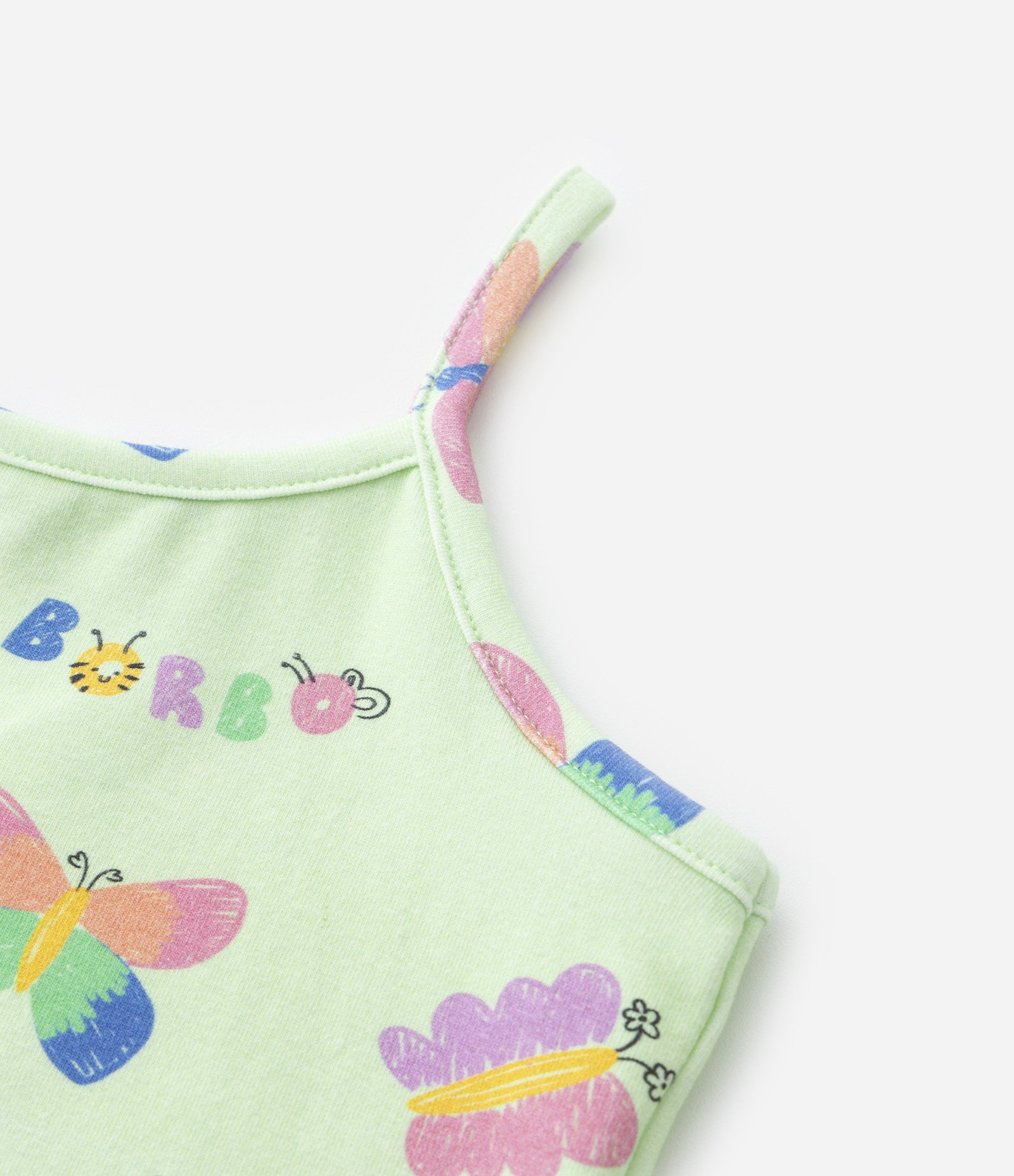 Regata Infantil com Estampa de Borboletas - Tam 1 a 5 Anos Verde 4