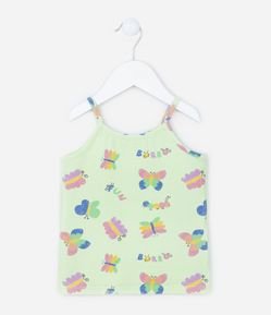 Regata Infantil com Estampa de Borboletas - Tam 1 a 5 Anos