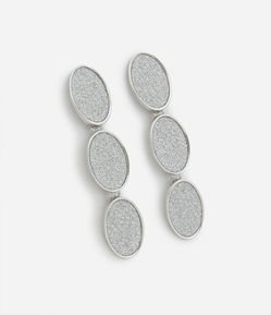 Brinco Fio com Revestimento Brilhoso e Pingente