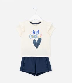 Conjunto Infantil com Babadinhos e Paetê - Tam 1 a 5 Anos