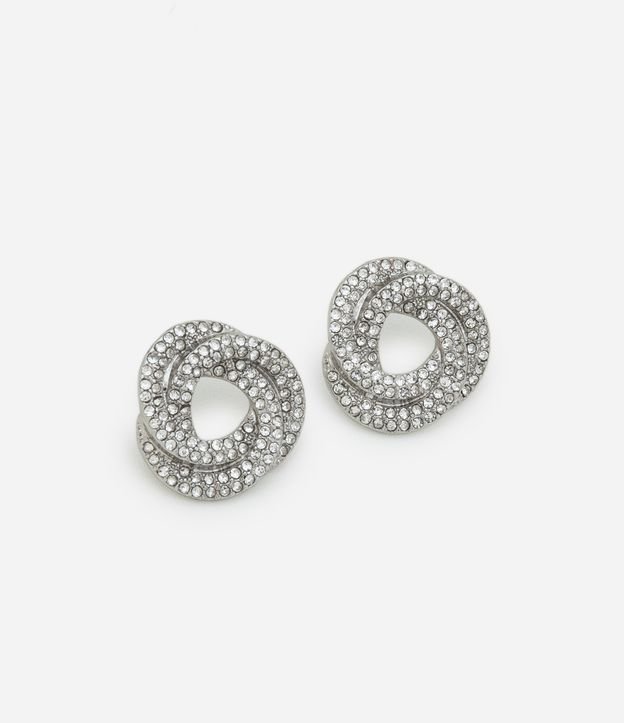 Brinco Pequeno em Nós com Strass