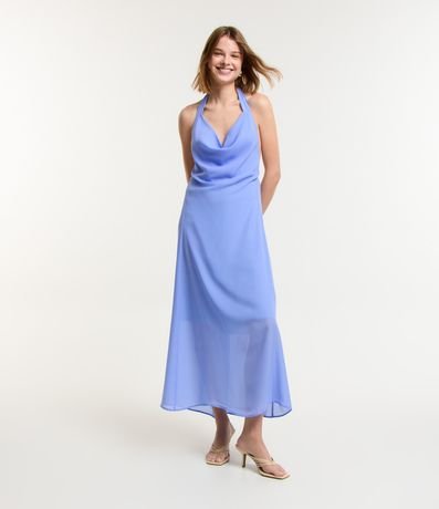 Vestido New Midi em Crepe e Decote Degagê Menor preço em Vestido New Midi em Crepe e Decote Degagê
