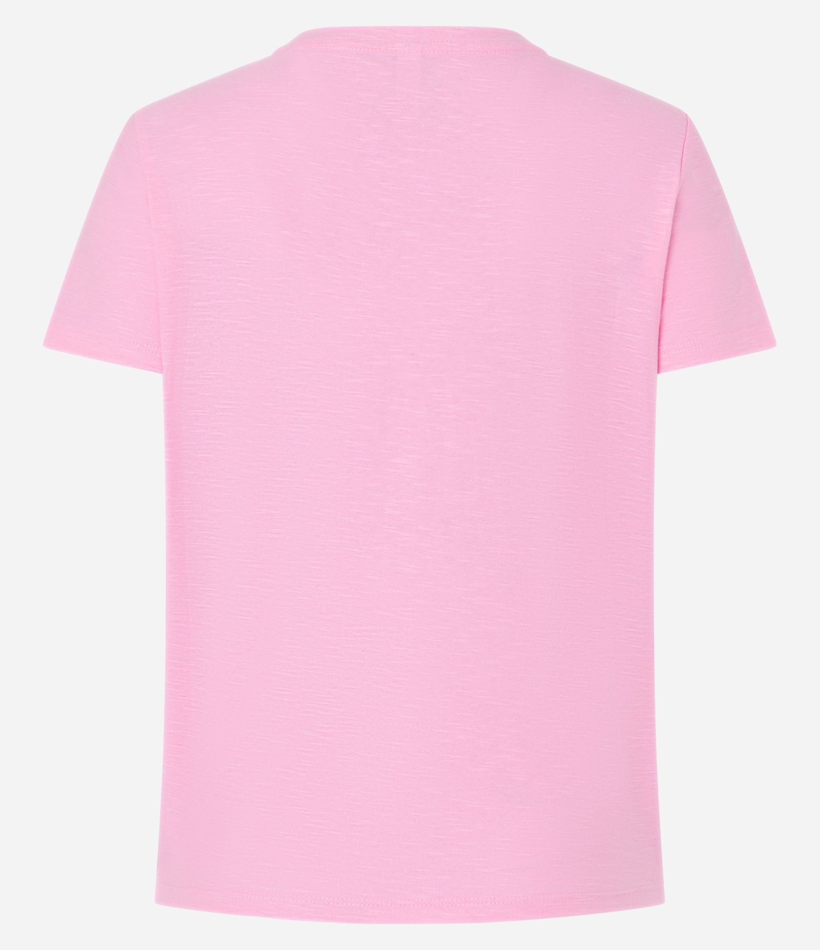 Blusa T-shirt em Algodão Flame com Gola V Rosa Claro 6