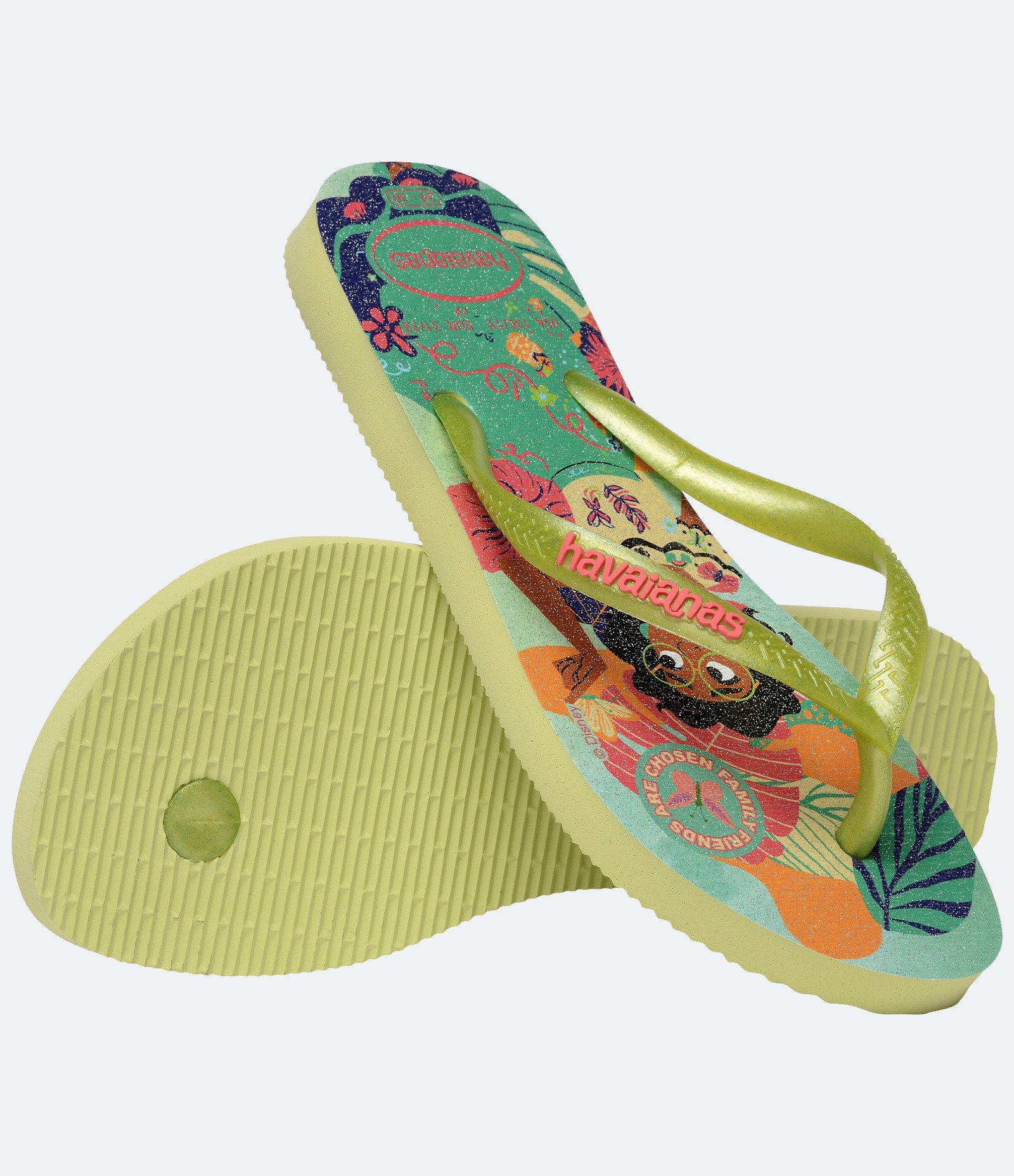 Chinelo Slim Infantil com Estampa de Princesas Havaianas - Tam 23 ao 36 Verde 3