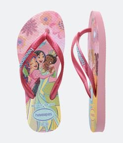 Chinelo Slim Infantil com Estampa de Princesas Havaianas - Tam 23 ao 36
