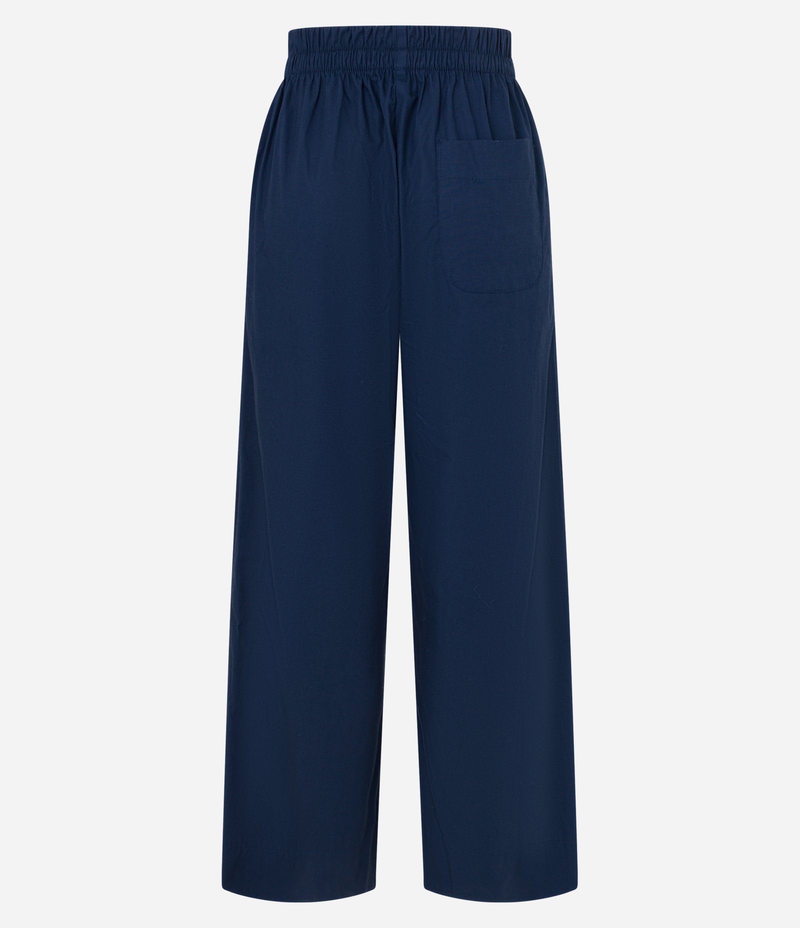 Calça Casual em Tricoline com Cós Elástico Azul Marinho 6
