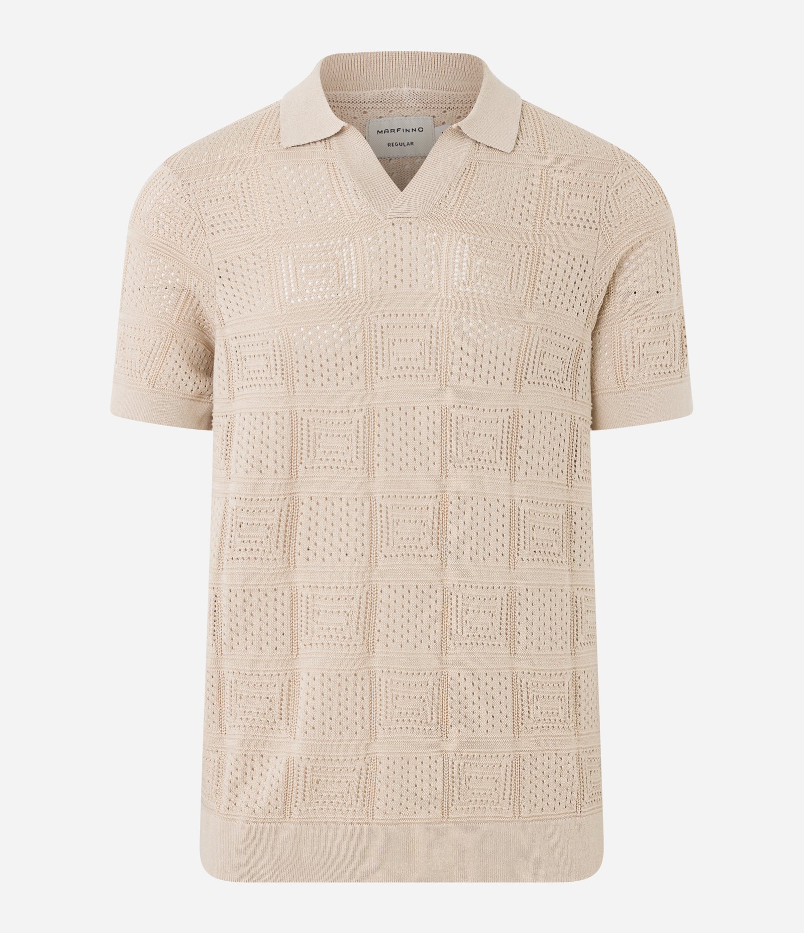 Camiseta Polo em Algodão com Textura Patchwork 5