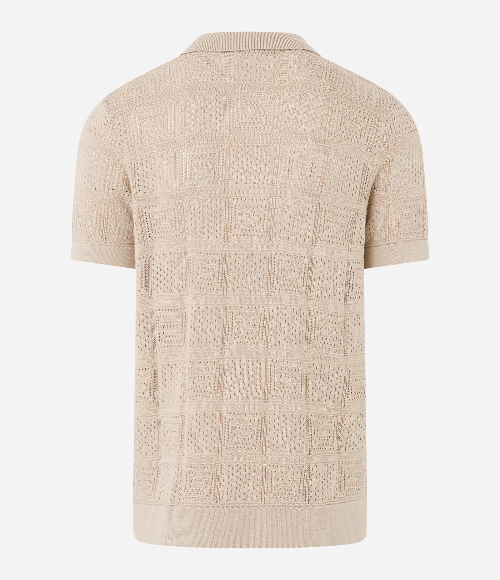 Camiseta Polo em Algodão com Textura Patchwork 7