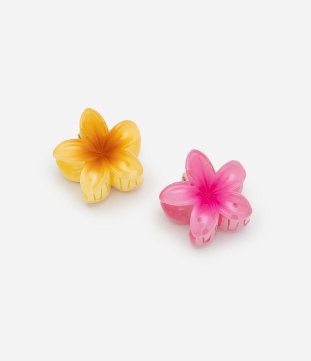 Kit 02 Piranhas de Cabelo Pequena em Plástico com Formato de Flor