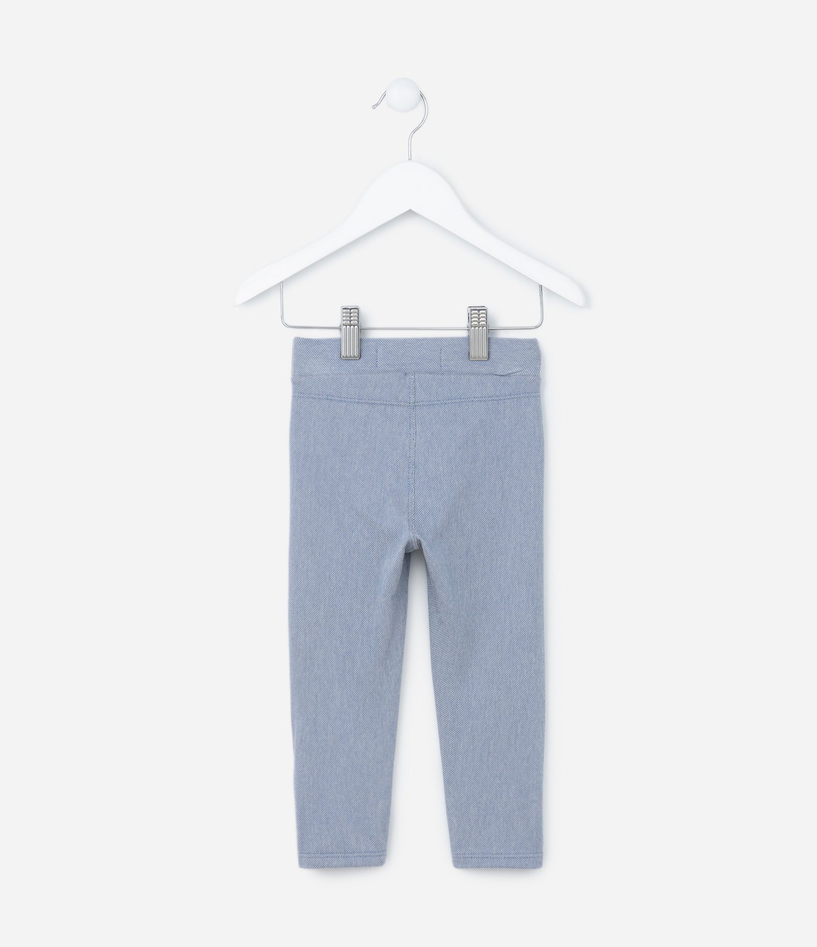 Calça Jegging Infantil com Babadinhos no Bolso - Tam 1 a 5 Anos Azul Claro 2