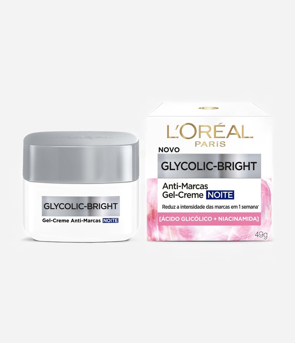 Gel Creme Hidratante Facial Anti Marcas Noite Glycolic Bright
