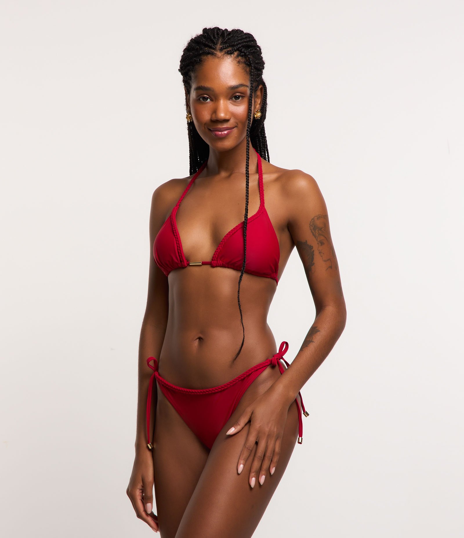 Biquíni Top Cortininha em Poliamida com Alças Trançadas 2