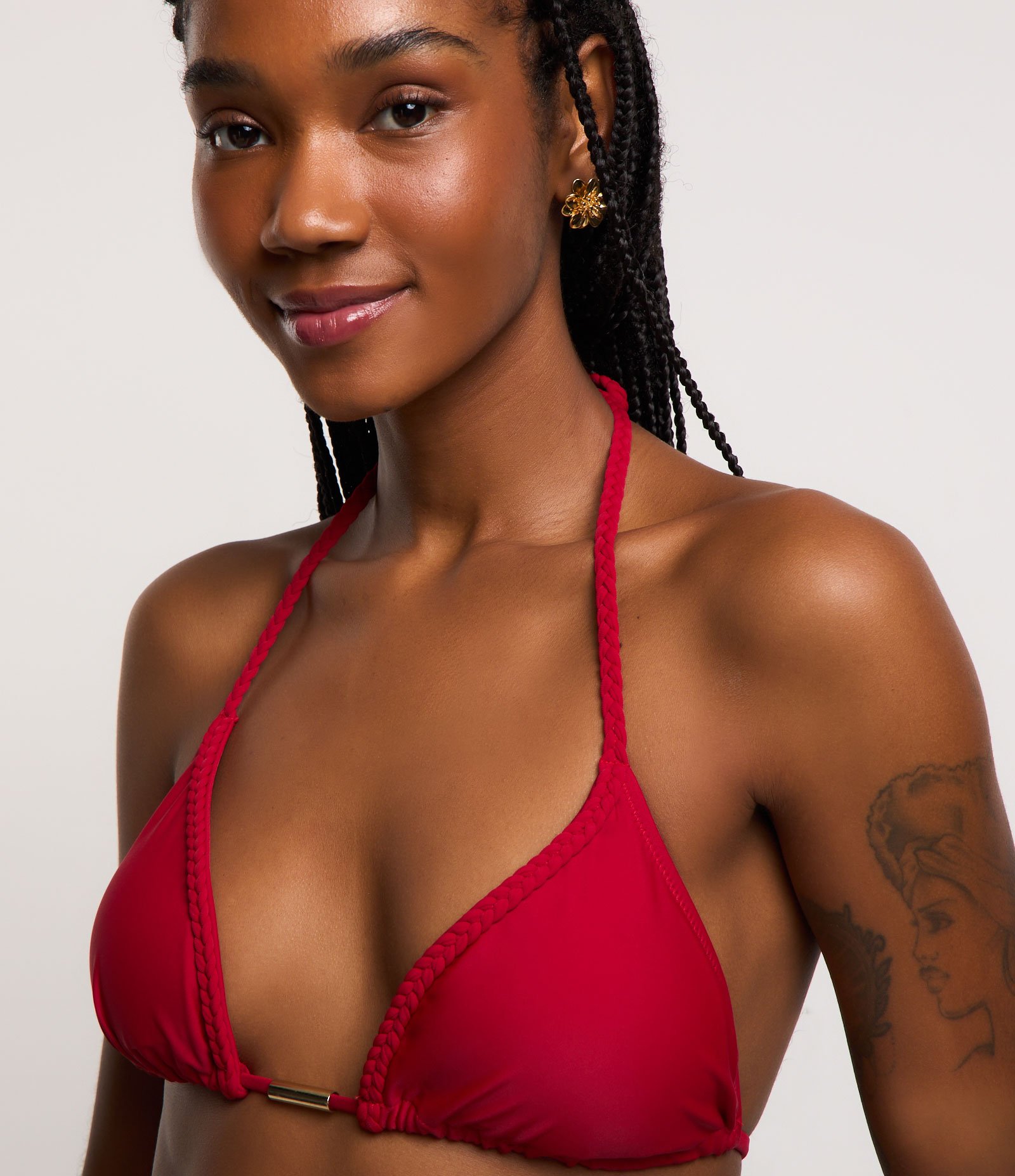 Biquíni Top Cortininha em Poliamida com Alças Trançadas 4