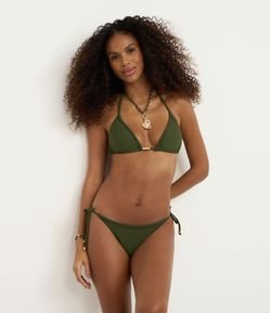 Biquíni Calcinha Lacinho em Poliamida com Amarrações Trançadas