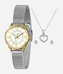 Kit Relógio Lince Feminino Analógico 