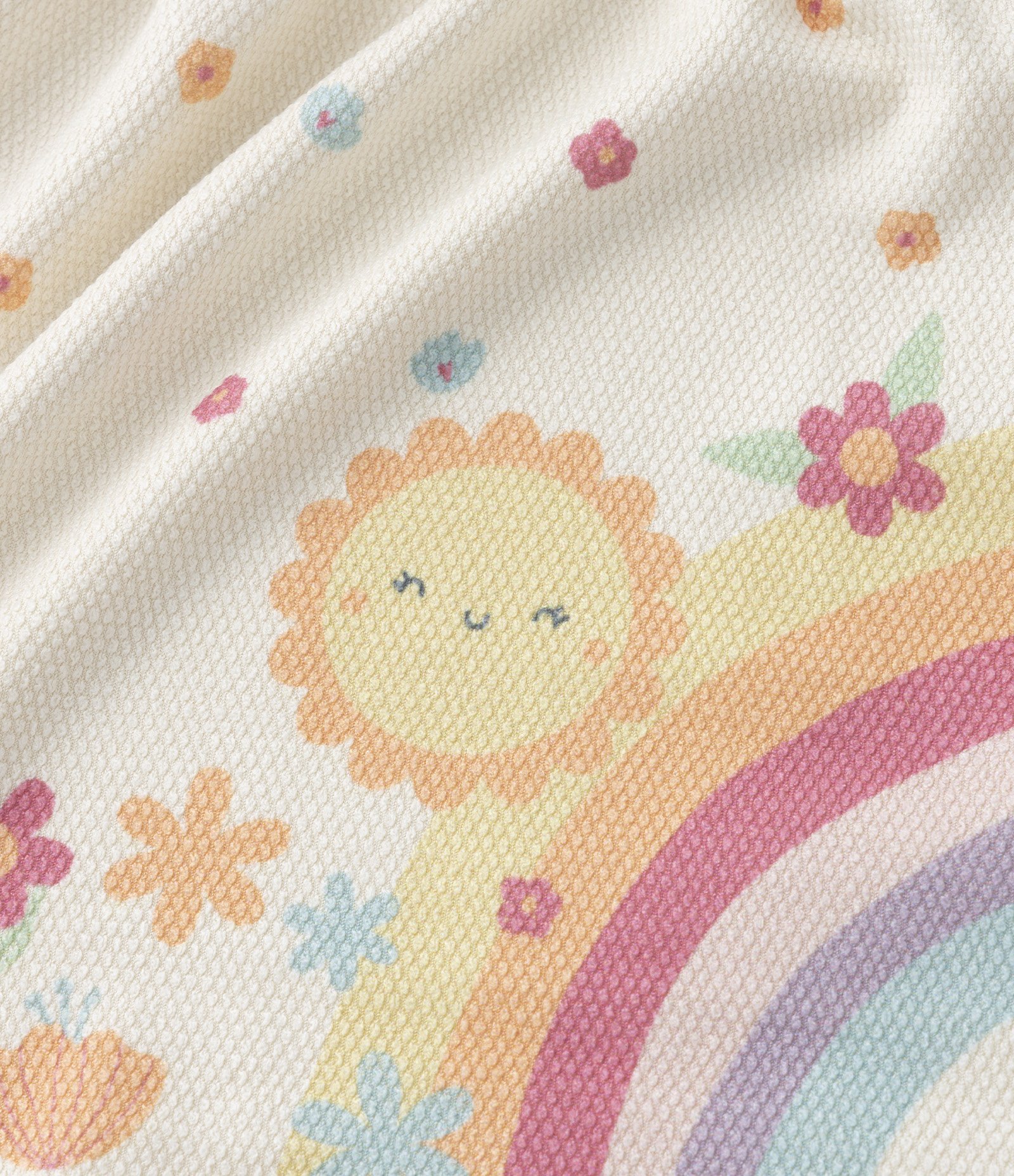 Vestido Infantil Texturizado com Mangas Bufantes - Tam 0 a 18 meses Bege 4