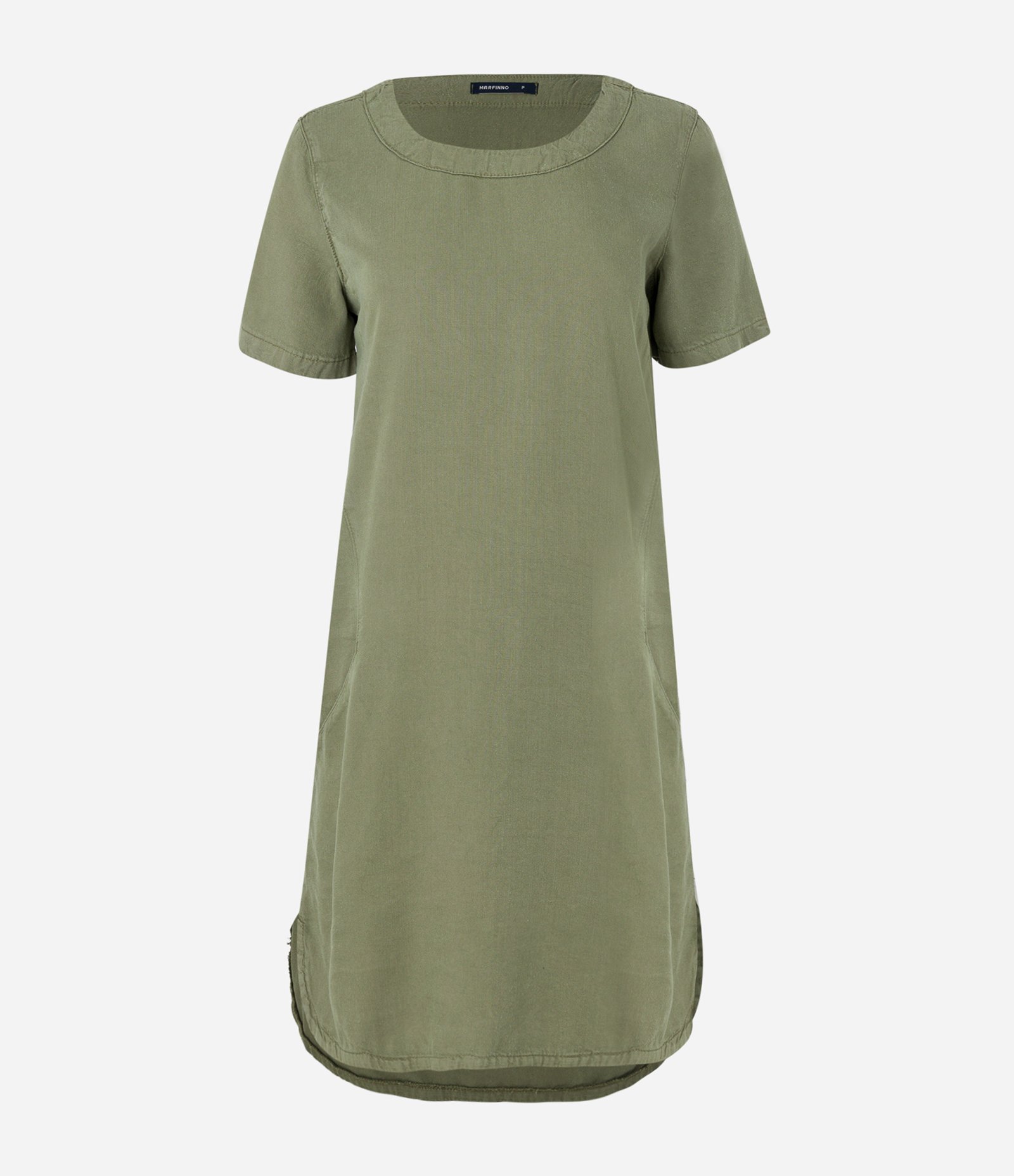 Vestido Curto em Sarja com Barra Arrendondada Verde 5