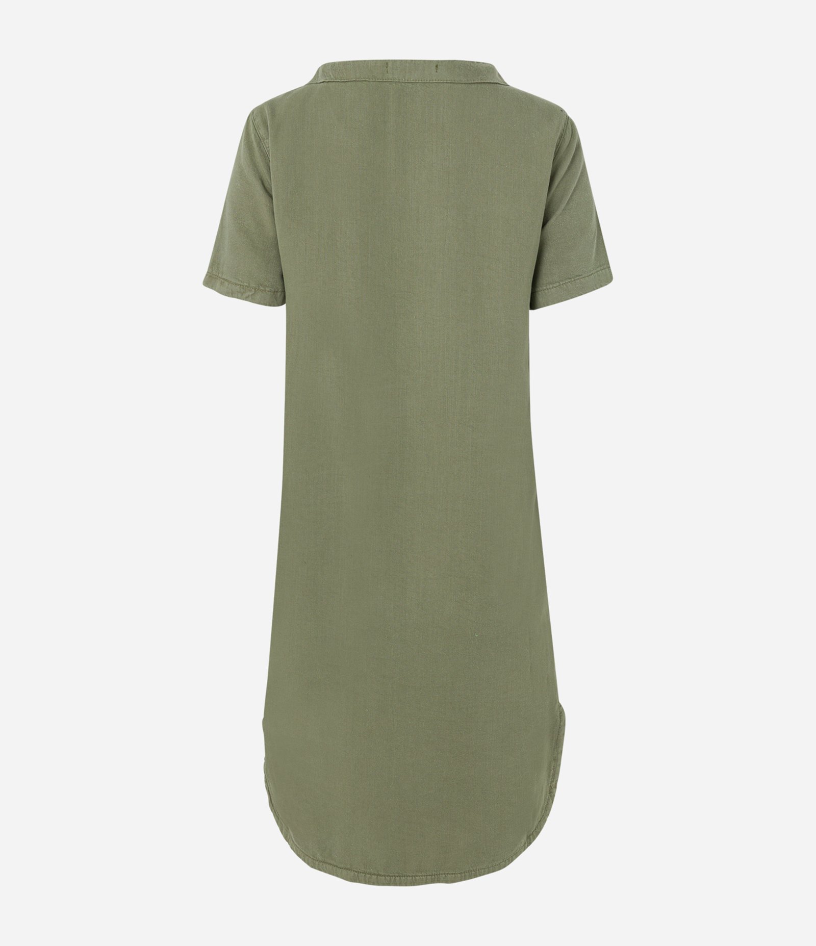 Vestido Curto em Sarja com Barra Arrendondada Verde 6