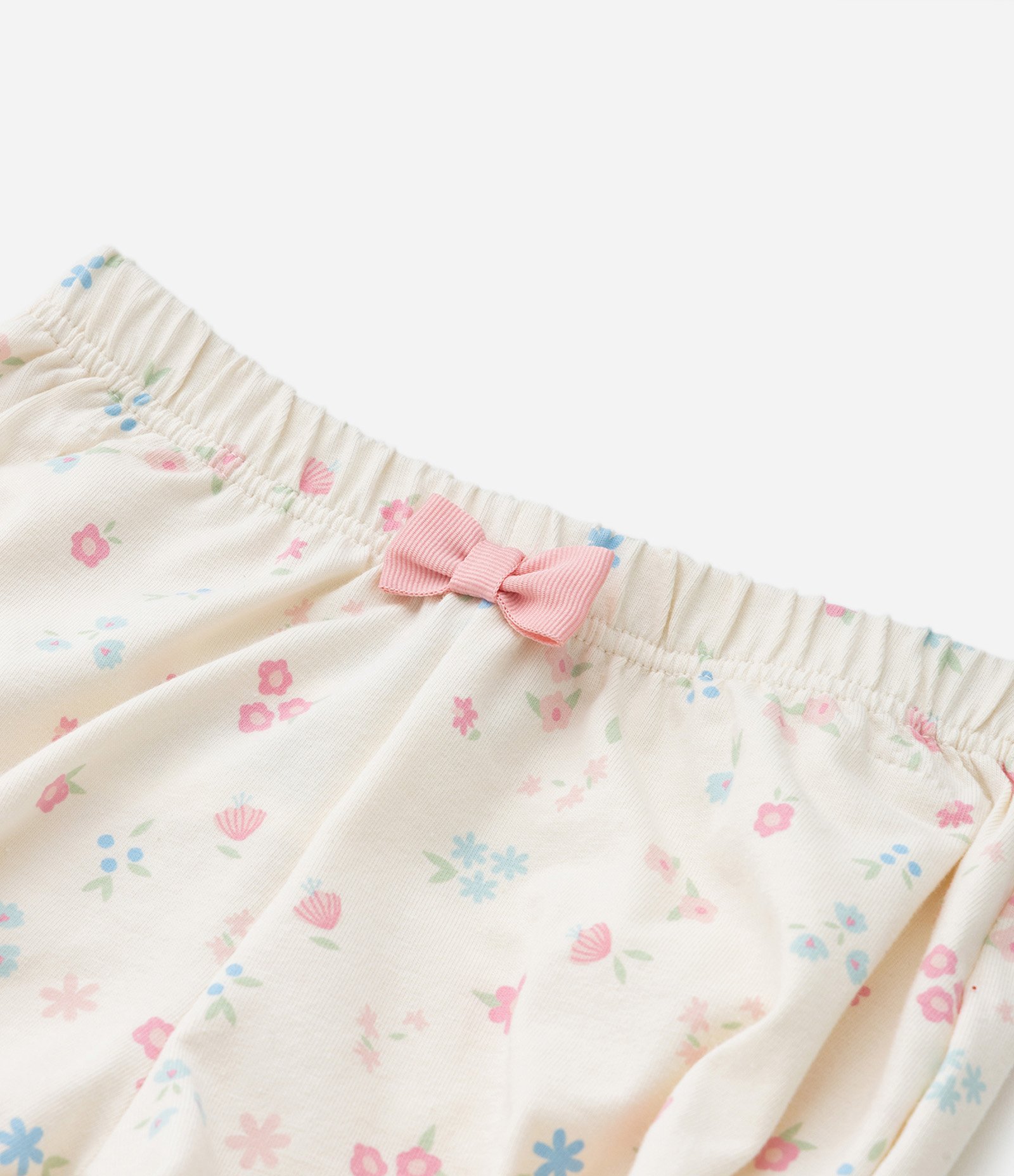 Conjunto Infantil em Algodão com Estampa Floral - Tam 0 a 18 meses Bege 5