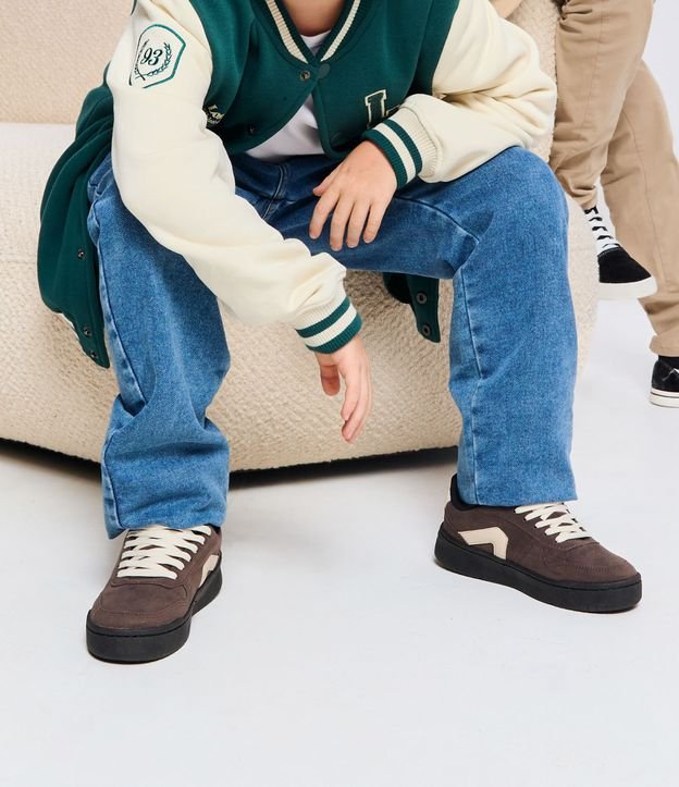 Tênis Infantil Cano Baixo com Sola Contrastante - Tam 28 ao 35