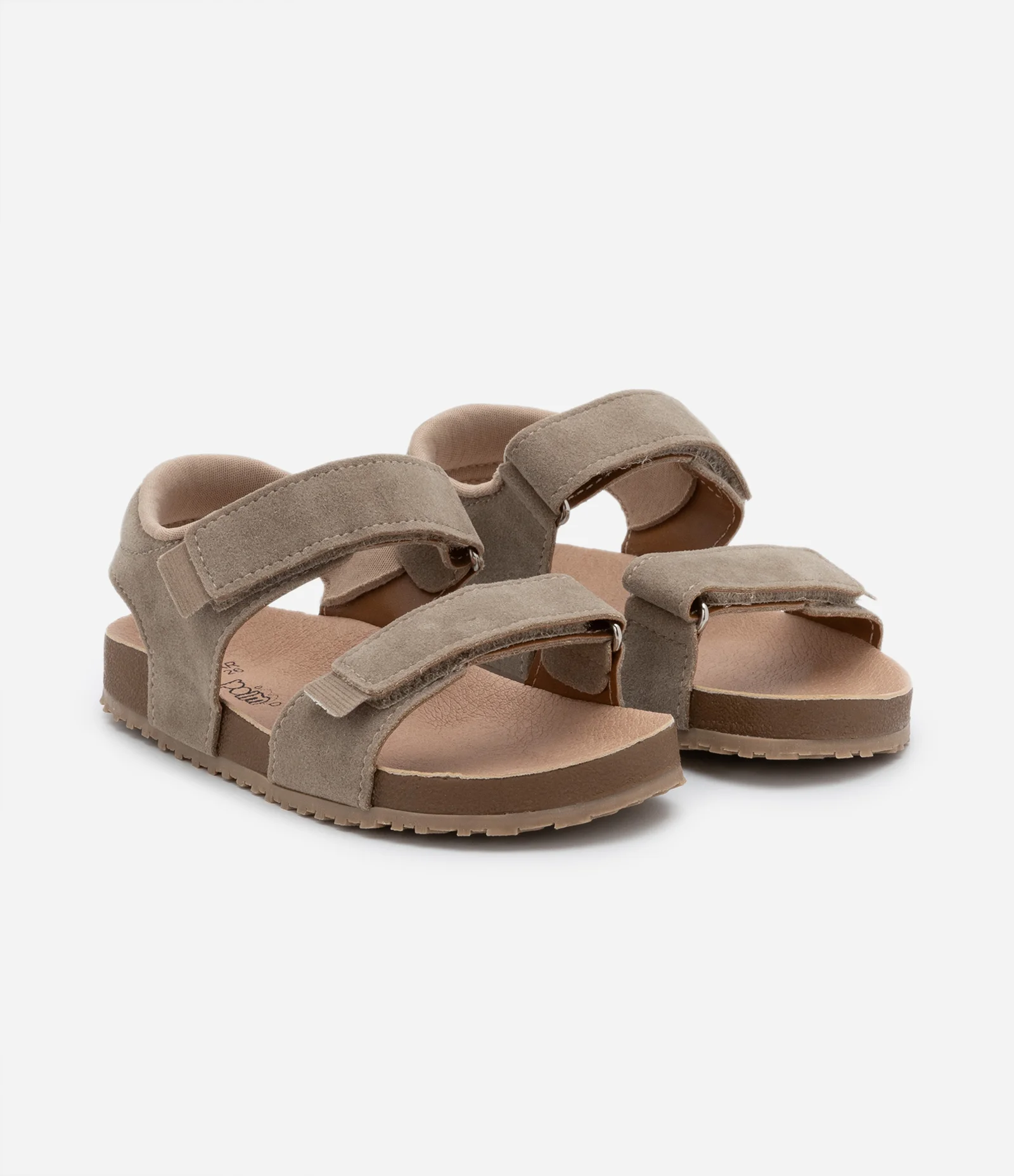 Sandália Comfy Infantil em PU com Velcro - Tam 20 ao 27 Marrom 1