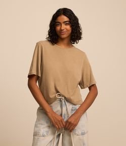 Blusa T-shirt em Algodão Estonado