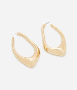 Brinco Argola em Formato Orgânico e Ponta Triangular