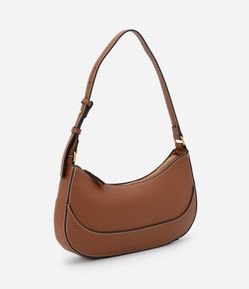 Bolsa Baguete Pequena com Costura Constrastante