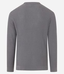 Suéter Slim em Algodão com Textura Ondulada