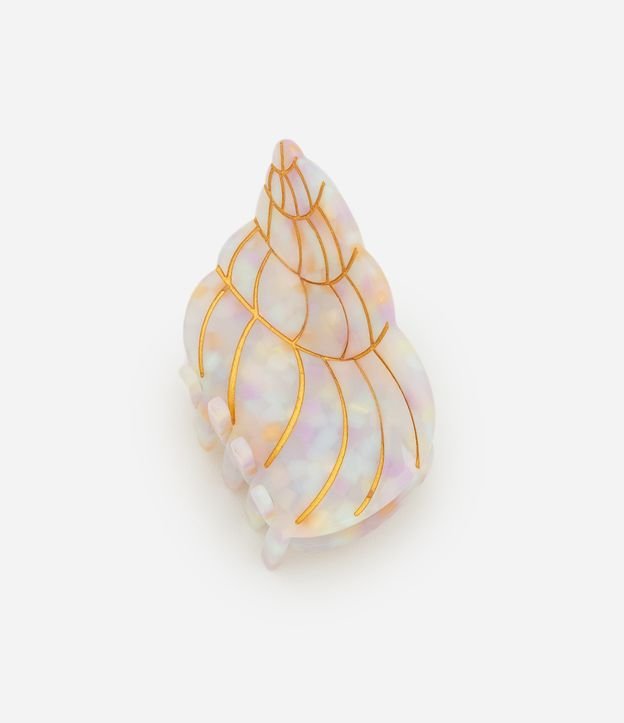 Piranha de Cabelo Formato Caramujo com Detalhes Dourados