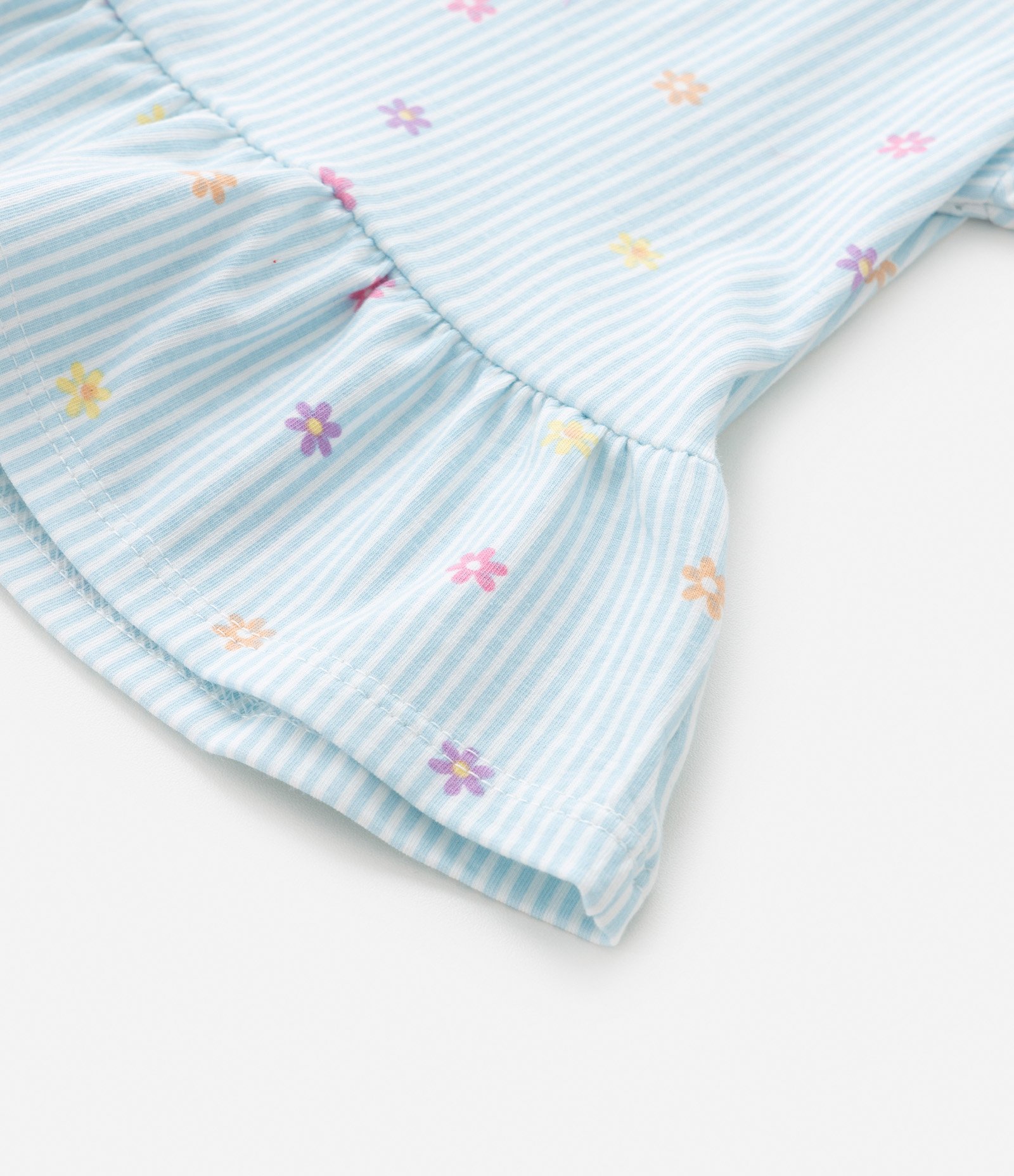 Conjunto Infantil com Babadinho e Lacinhos Aplicados - Tam 0 a 18 meses Azul 8