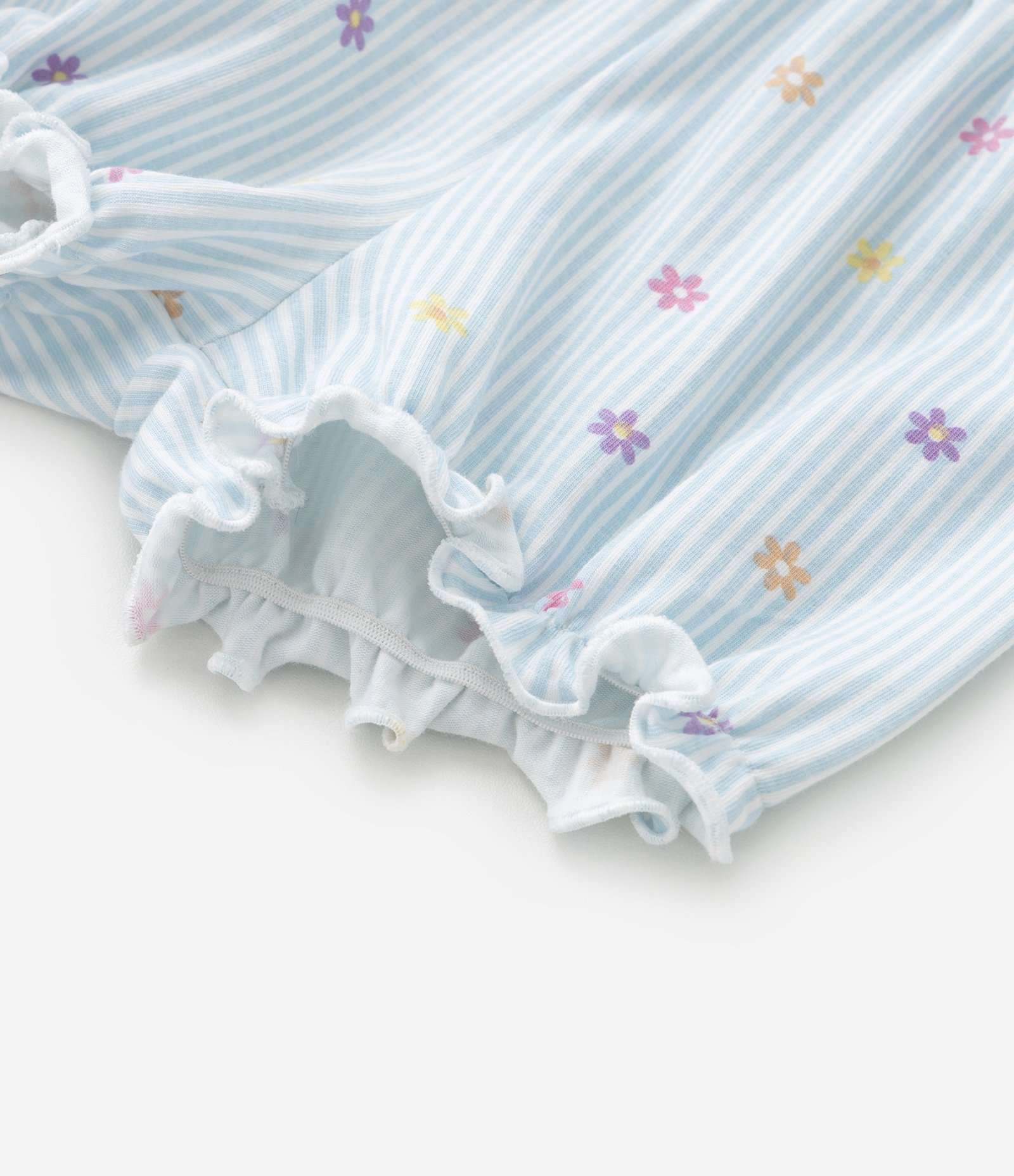 Conjunto Infantil com Babadinho e Lacinhos Aplicados - Tam 0 a 18 meses Azul 6