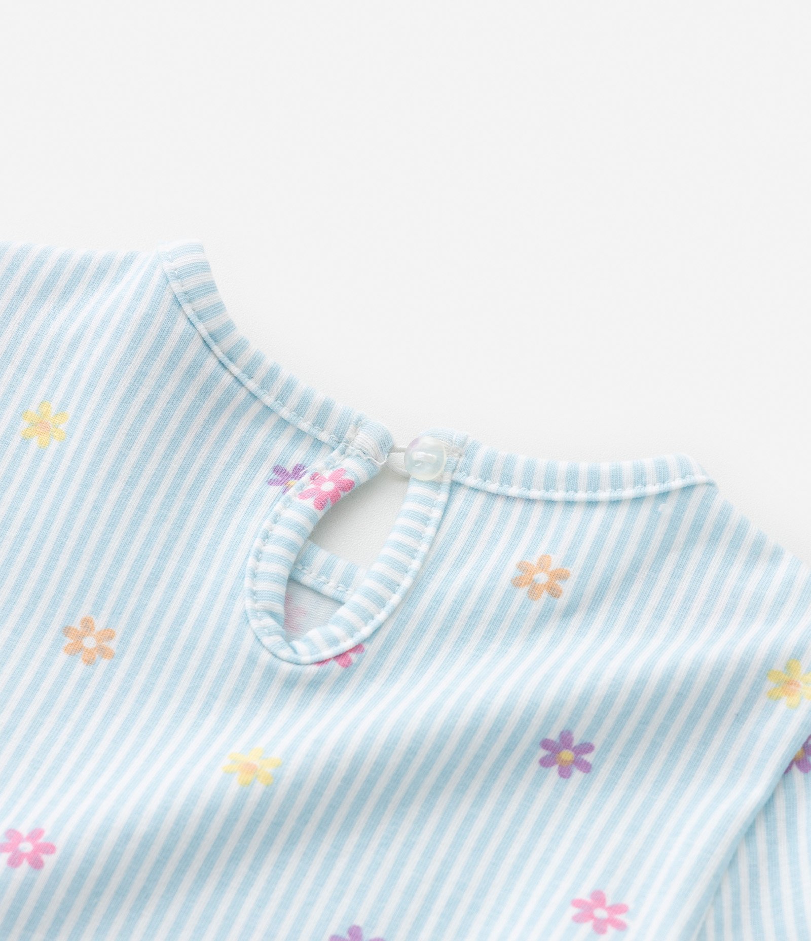 Conjunto Infantil com Babadinho e Lacinhos Aplicados - Tam 0 a 18 meses Azul 7