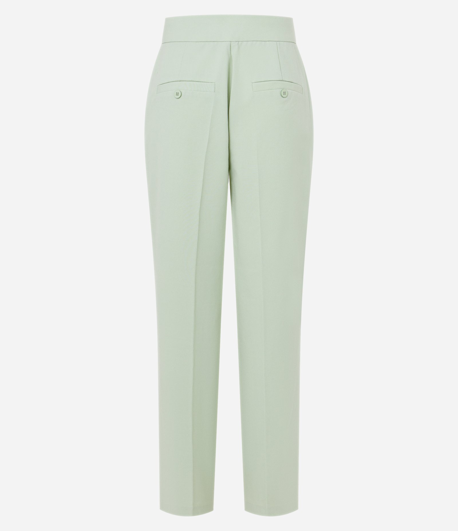 Calça Reta Alfaiatada com Bolsos e Frisos Verde Claro 6