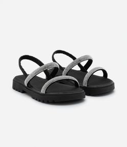 Sandália Infantil Tratoradinha com Tiras de Brilhos - Tam 26 ao 36