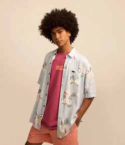 Camisa Relaxed em Viscose com Estampa Floral
