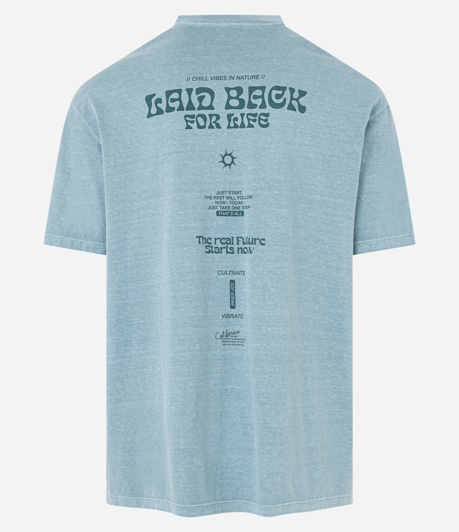 Camiseta Relaxed com Estampa Lettering Azul 5