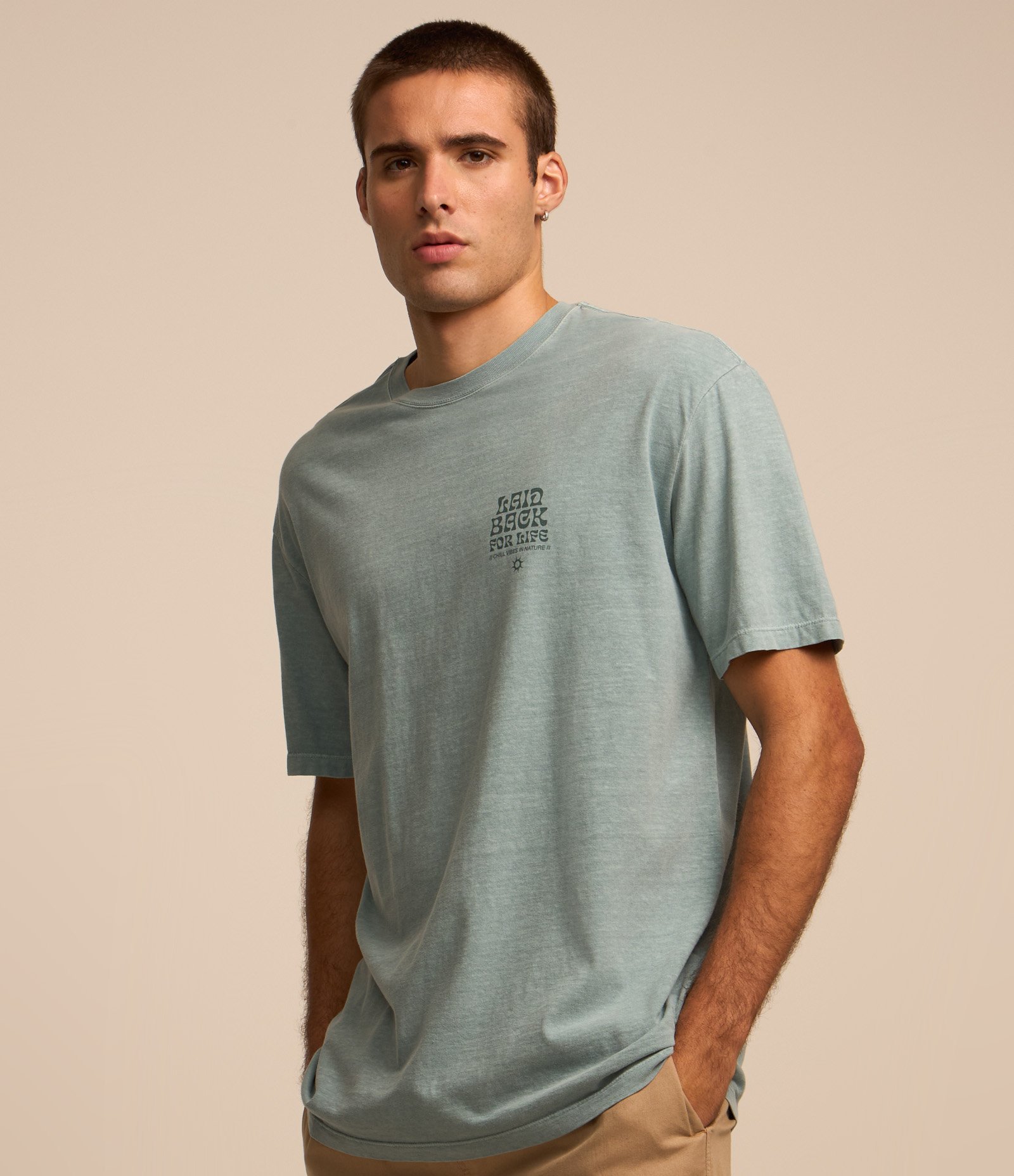 Camiseta Relaxed com Estampa Lettering Azul 3