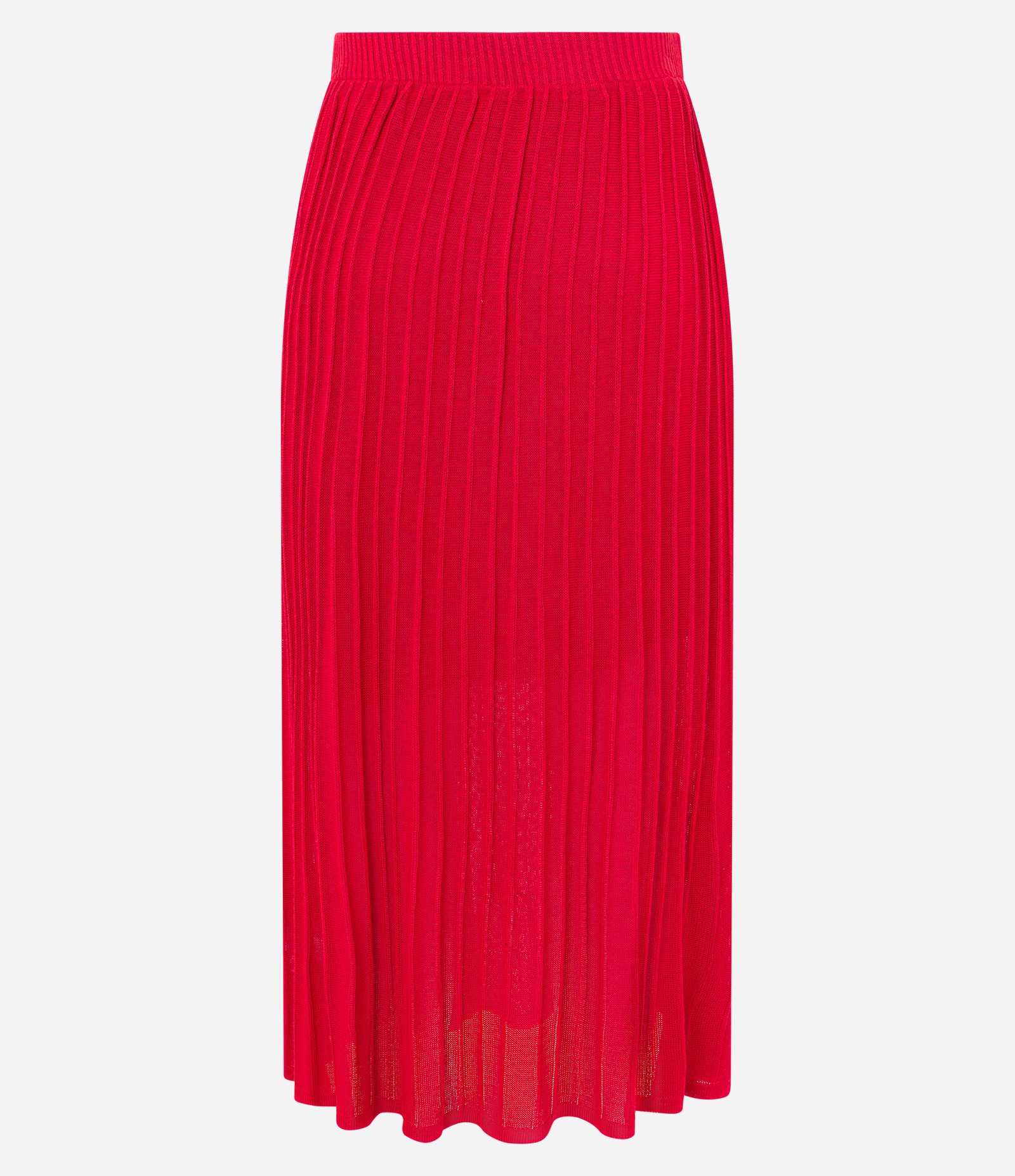 Saia New Midi em Tricô com Detalhes em Linhas Verticais Vermelho 5