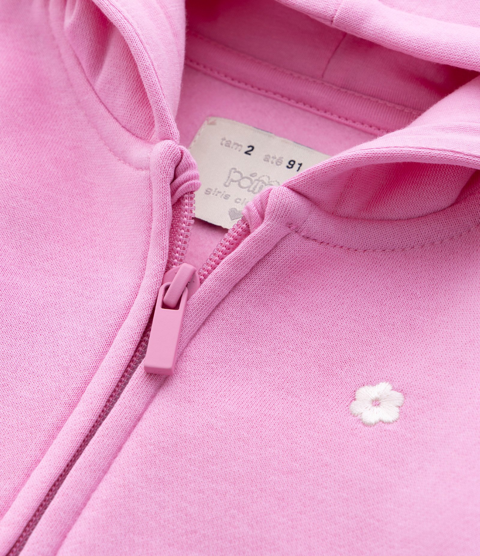 Jaqueta Infantil em Moletom Quentinho com Capuz - Tam 1 a 5 Anos Rosa 7