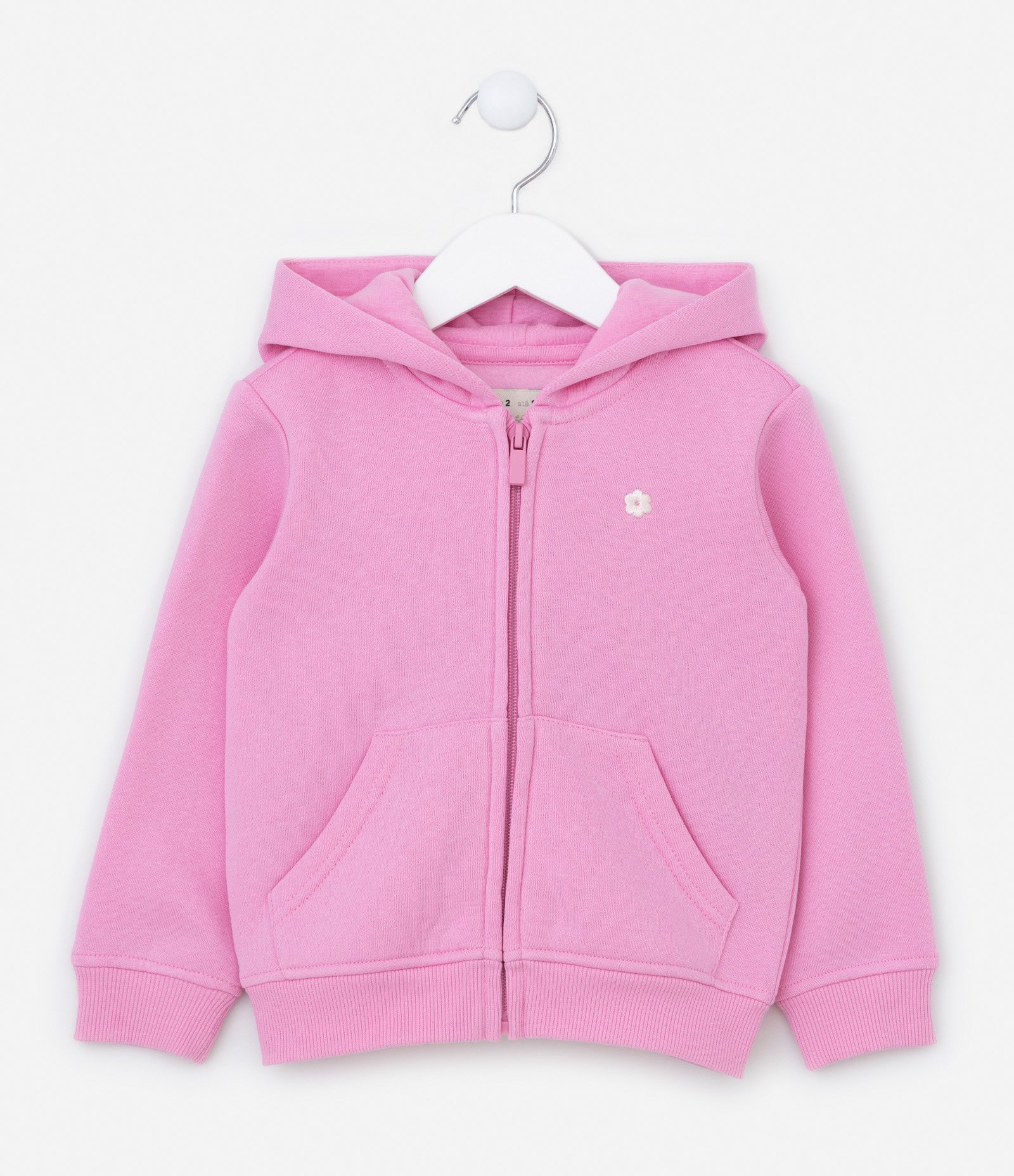 Jaqueta Infantil em Moletom Quentinho com Capuz - Tam 1 a 5 Anos Rosa 1