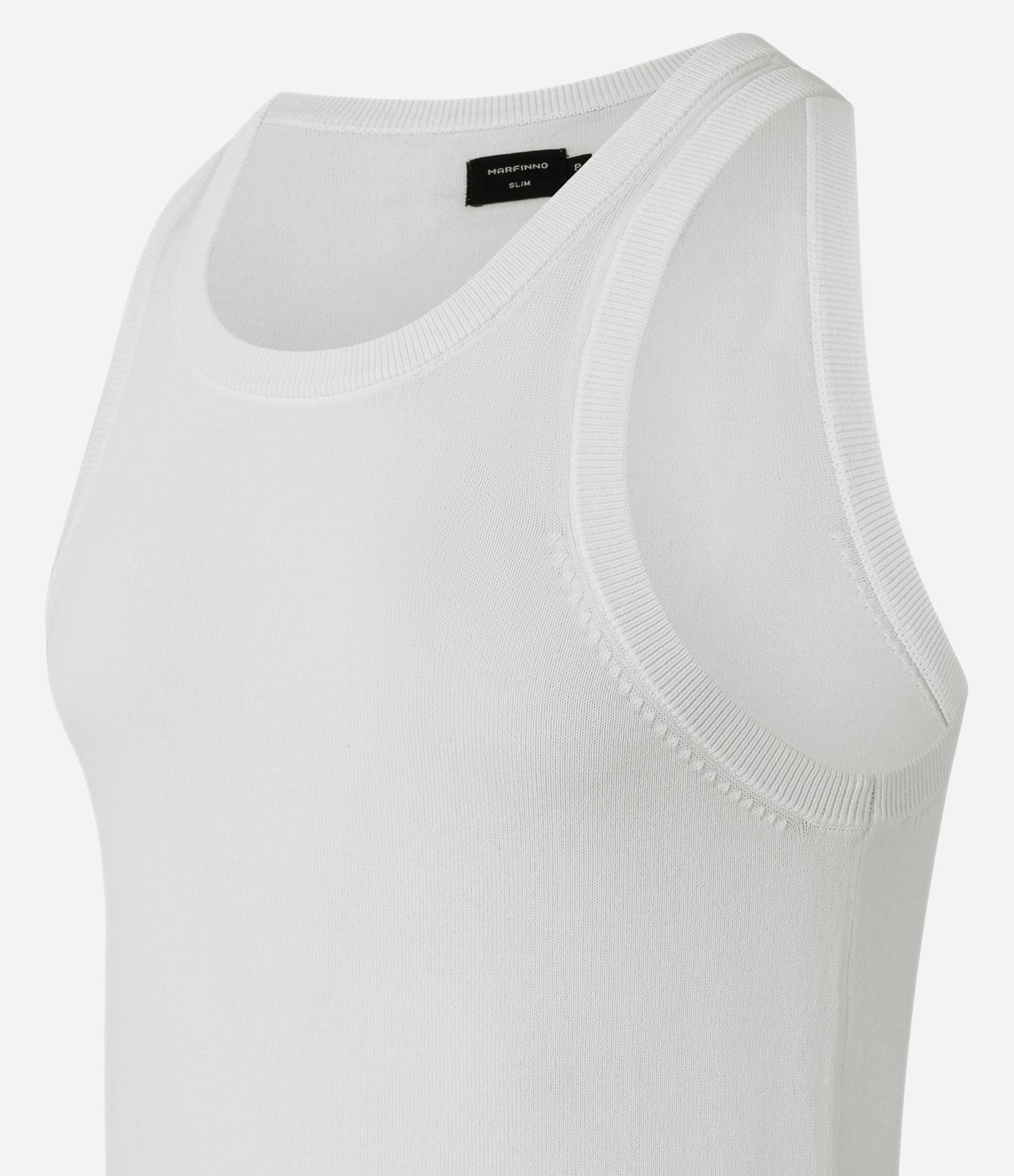 Regata Slim em Tricô com Textura Branco 6