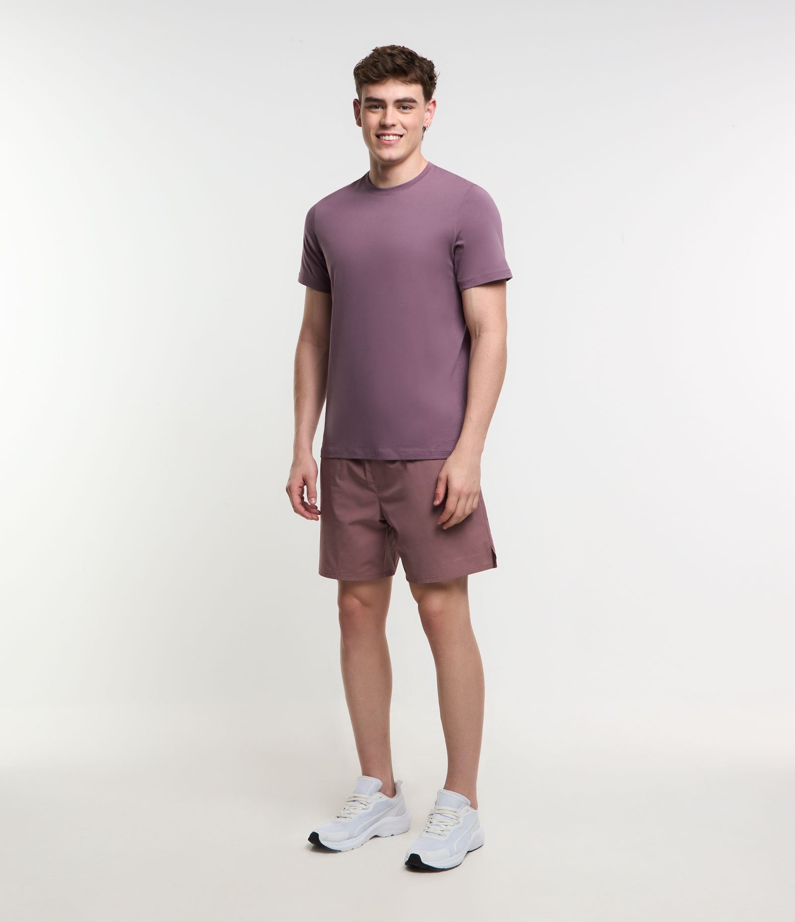 Camiseta Esportiva em Algodão Peruano e Manga Curta Lilás 2