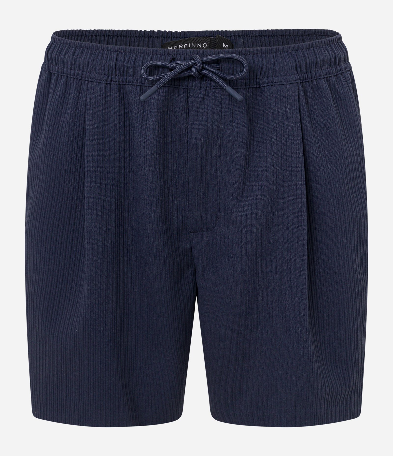 Bermuda com Cós Elástico e Textura Canelada Azul Marinho 5