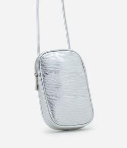 Bolsa Porta Celular Pequena e Texturizada com Alça Tubular