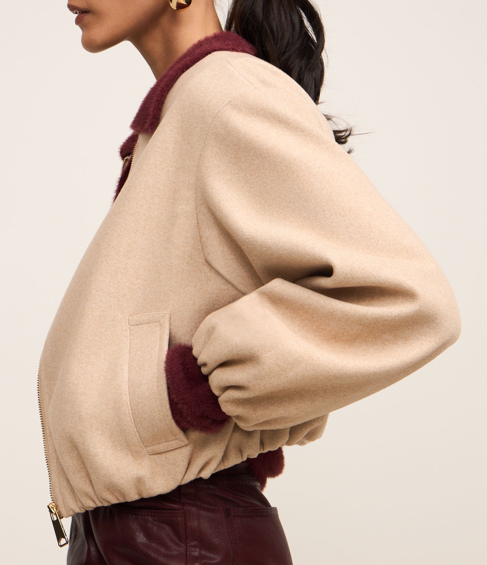Jaqueta Bomber Balonê em Polyvelour com Bolsos e Zíper Off White 4